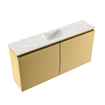 MONDIAZ TURE-DLUX Meuble toilette - 100cm - Oro - EDEN - vasque Ostra - position centrale - 1 trou de robinet SW1104954