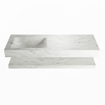 Mondiaz ALAN-DLUX Ensemble de meuble - 130cm - meuble Opalo mat - 0 tiroirs - Lavabo Cloud Opalo suspendu - vasque Gauche - 1 trou de robinet SW809174