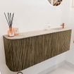 Mondiaz JOYA-DLUX Meuble WC - arrondi gauche couleur Dusk - Vasque FAYE position Droite 1 trou de robinet couleur Frappe SW1423130
