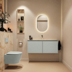 MONDIAZ TURE-DLUX Meuble WC 120 cm Greey. EDEN lavabo Frappe position milieu. Sans trou de robinet. SW1102806