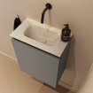 MONDIAZ TURE-DLUX Meuble toilette - 40cm - Smoke - EDEN - vasque Ostra - position centrale - sans trou de robinet SW1105094