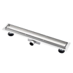 FugaFlow Eccelente Anta caniveau de douche 80cm avec grille de carrelage avec bride de sol inox SW721308