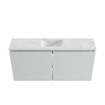 MONDIAZ TURE-DLUX Meuble toilette - 100cm - Greey - EDEN - vasque Opalo - position centrale - 1 trou de robinet SW1104370