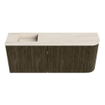 Mondiaz JOYA-DLUX 101.6cm toiletmeubel - ronding rechts kleur Shadow - Wastafel FAYE positie Links Zonder kraangat kleur Meli. SW1424909