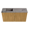 Mondiaz JOYA-DLUX 80cm toiletmeubel - kleur Oak - Wastafel FAYE positie Links 1 kraangat kleur Sombra. SW1424236