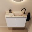 MONDIAZ TURE-DLUX Meuble WC 60 cm Linen. Lavabo EDEN Frappe position droite. Avec 1 trou de robinet. SW1102870