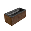 MONDIAZ KURVE-DLUX 100cm Meuble salle de bain - couleur Walnut - 1 tiroir - vasque BIG MEDIUM centre - 1 trou de robinet - couleur Lava SW1137246