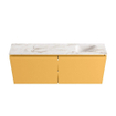 MONDIAZ TURE-DLUX Meuble toilette - 120cm - Ocher - EDEN - vasque Frappe - position droite - sans trou de robinet SW1102875