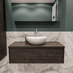 Mondiaz LUSH Meuble salle de bains avec 1 tiroir lavabo BARCO 100x30x45cm Centre 1 trou de robinet Dark brown/Brun foncé SW409561