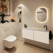 MONDIAZ TURE-DLUX 120cm toiletmeubel Talc. EDEN wastafel Ostra positie rechts. Met 1 kraangat. SW1104672