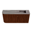 Mondiaz JOYA-DLUX 91.6cm toiletmeubel - ronding links kleur Ruby - Wastafel FAYE positie Rechts Zonder kraangat kleur Oza. SW1425543