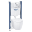Grohe Solido Start Round toiletset diepspoel - rimless - Grohe Solido inbouwreservoir - softclose toiletzitting - bedieningsplaat chroom SW1244472