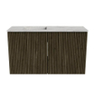 Mondiaz JOYA-DLUX 70cm meuble de salle de bains - couleur Shadow - Vasque FAYE position Gauche 1 trou de robinet couleur Glace. SW1422746