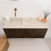 Mondiaz JOYA-DLUX Meuble de salle de bains 80cm - couleur Walnut - Vasque FAYE position Gauche Sans trou de robinet couleur Frappe SW1422265