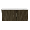 Mondiaz JOYA-DLUX Meuble de toilette 91,6cm - arrondi gauche couleur Shadow - Vasque FAYE position droite Sans trou de robinet couleur Glace SW1422801