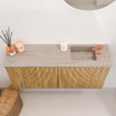 Mondiaz JOYA-DLUX 90cm toiletmeubel - kleur Oak - Wastafel FAYE positie Rechts 1 kraangat kleur Saba. SW1424191