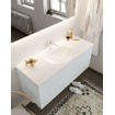 Mondiaz VICA ensemble de meuble de salle de bain - 120cm - meuble sous-vasque argile - 2 tiroirs - lavabo lune milieu - 1 trou de robinet - miroir LED - version XL 60cm haut SW1097869