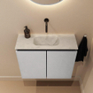 MONDIAZ TURE-DLUX Meuble toilette - 60cm - Plata - EDEN - vasque Opalo - position centrale - sans trou de robinet SW1104481