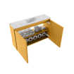 MONDIAZ TURE-DLUX Meuble toilette - 80cm - Ocher - EDEN - vasque Opalo - position centrale - sans trou de robinet SW1104399