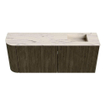 Mondiaz JOYA-DLUX 101.6cm toiletmeubel - ronding links kleur Shadow - Wastafel FAYE positie Rechts Zonder kraangat kleur Nata. SW1425006