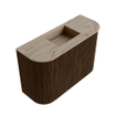 Mondiaz JOYA-DLUX 63.2cm toiletmeubel - ronding links en rechts kleur Walnut - Wastafel FAYE positie Midden Zonder kraangat kleur Arena. SW1424371