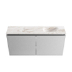 MONDIAZ TURE-DLUX Meuble toilette - 100cm - Plata - EDEN - vasque Frappe - position droite - sans trou de robinet SW1102932