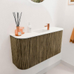 Mondiaz JOYA 83.2cm toiletmeubel - ronding links en rechts kleur Dusk - Wastafel FAYE positie Midden 1 kraangat kleur Talc. SW1421611