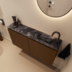 MONDIAZ TURE-DLUX Meuble toilette - 100cm - Rust - EDEN - vasque Lava - position droite - 1 trou de robinet SW1104042