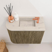 Mondiaz JOYA-DLUX 51.6cm toiletmeubel - ronding links kleur Dusk - Wastafel FAYE positie Rechts 1 kraangat kleur Opalo. SW1423342