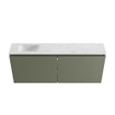 MONDIAZ TURE-DLUX 120cm meuble de WC Army. EDEN lavabo Opalo position gauche. Sans trou de robinet. SW1104182
