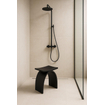 Fugaflow Caria Tabouret salle de bain - 42.5x23x42cm - solid surface - noir mat SW1204557