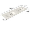 Saniclass Flow Meubelwastafel - 141x46x1.5cm - overloop - 2 wasbakken - zonder kraangaten - solid surface wit mat SW1224151