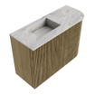 Mondiaz JOYA-DLUX Meuble de salle de bains 61,6cm - arrondi droit couleur Dusk - Vasque FAYE position Gauche 1 trou de robinet couleur Glace. SW1423166