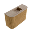 Mondiaz JOYA-DLUX 63.2cm toiletmeubel - ronding links en rechts kleur Oak - Wastafel FAYE positie Midden Zonder kraangat kleur Saba. SW1424220