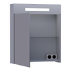 BRAUER Double Face Armoire de toilette 60x70cm éclairage intégré rectangulaire 1 portes pivotantes MDF Gris mat SW371679