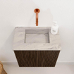 Mondiaz JOYA-DLUX 40cm toiletmeubel - kleur Walnut - Wastafel FAYE positie Midden Zonder kraangat kleur Glace. SW1422357