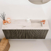 Mondiaz JOYA-DLUX 90cm toiletmeubel - kleur Shadow - Wastafel FAYE positie Rechts 1 kraangat kleur Nata. SW1424962