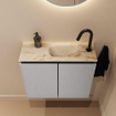 MONDIAZ TURE-DLUX Meuble toilette - 60cm - Plata - EDEN - vasque Frappe - position droite - 1 trou de robinet SW1103027