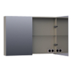 BRAUER Plain Spiegelkast - 100x70x15cm - 2 links/rechtsdraaiende spiegeldeuren - MDF - mat taupe SW393031