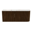 Mondiaz JOYA-DLUX Meuble WC 101,6 cm - arrondi à droite couleur Walnut - Lavabo FAYE position à gauche Sans trou de robinet couleur Frappe. SW1422334