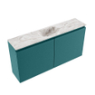 MONDIAZ TURE-DLUX Meuble toilette - 100cm - Smag - EDEN - vasque Glace - position centrale - 1 trou de robinet SW1103559