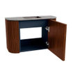 Mondiaz JOYA-DLUX 63.2cm toiletmeubel - ronding links en rechts kleur Ruby - Wastafel FAYE positie Midden Zonder kraangat kleur Oza. SW1425550