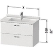 Duravit XBase Wastafelonderkast 80x46.8x56cm Standaard greep met softclose spaanplaat wit Mat SW420617