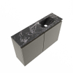 MONDIAZ TURE-DLUX Meuble toilette - 80cm - Smoke - EDEN - vasque Lava - position droite - sans trou de robinet SW1104073
