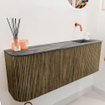 Mondiaz JOYA-DLUX Meuble de salle de bains 111.6cm - arrondi gauche couleur Dusk - Vasque FAYE position Droite Sans trou de robinet couleur Sombra. SW1426176