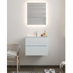 Mondiaz VICA Ensemble de meuble de salle de bain - 60cm - meuble sous-vasque argile - 2 tiroirs - lavabo lune milieu - 1 trou de robinet - miroir LED - version XL 60cm haut SW1097859