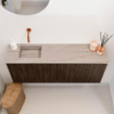 Mondiaz JOYA-DLUX 100cm toiletmeubel - kleur Walnut - Wastafel FAYE positie Links Zonder kraangat kleur Saba. SW1424658