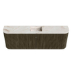 Mondiaz JOYA-DLUX 123.2cm toiletmeubel - ronding links en rechts kleur Shadow - Wastafel FAYE positie Midden Zonder kraangat kleur Frappe. SW1422762