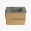Mondiaz CIRO-DLUX Badkamermeubelset - 70x45x50cm - Solid surface wastafel Oza - 1 wasbak Midden - 1 kraangat - 2 lades - Oak SW1531489