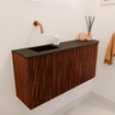 Mondiaz JOYA 91.6cm toiletmeubel - ronding rechts kleur Ruby - Wastafel FAYE positie Links Zonder kraangat kleur Urban. SW1421840